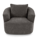 360° Swivel Barrel Sofa Chair With Throw Pillow, Chenille Upholstered Accent Chair - Furniture Home Direct