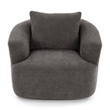 360° Swivel Barrel Sofa Chair With Throw Pillow, Chenille Upholstered Accent Chair - Furniture Home Direct