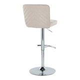Henry - Contemporary Adjustable Barstool With Swivel & Rounded T Footrest (Set of 2) - Furniture Home Direct