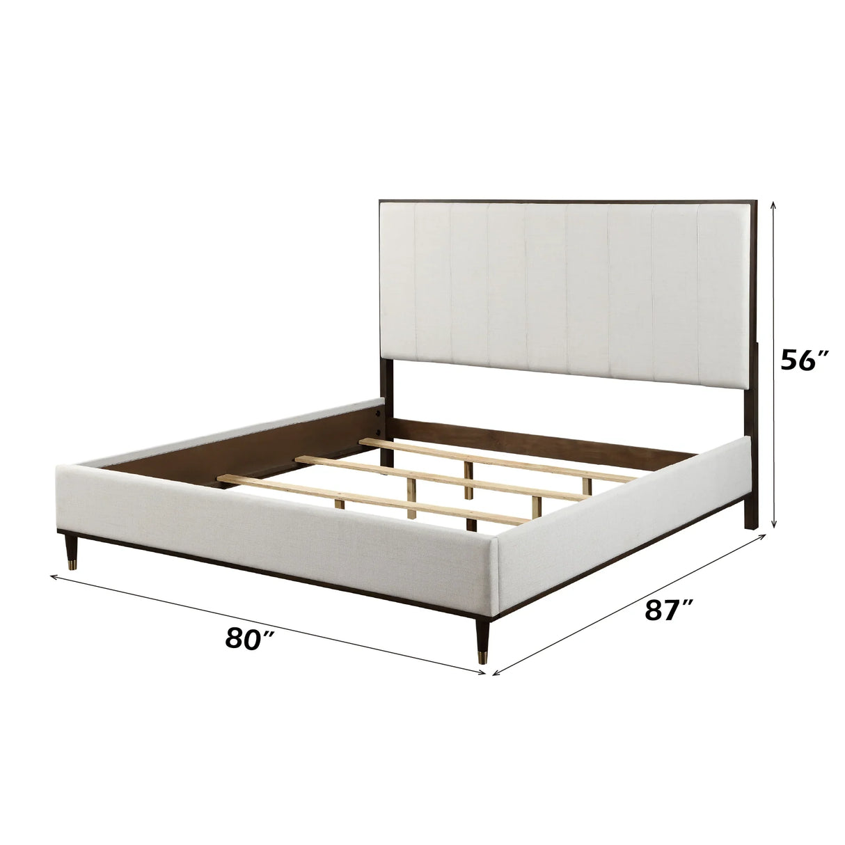 Bedroom Set Modern Wood Finish With Dark Tops White - Furniture Home Direct