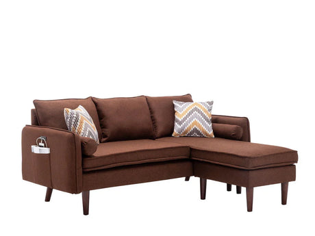 Mia - Sectional Sofa Chaise With USB Charger And Pillows - Furniture Home Direct