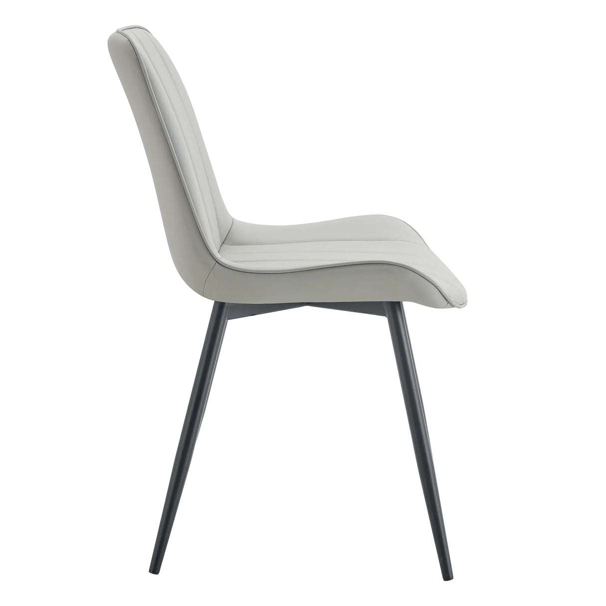 Dining Chairs Set Modern Upholstered PU Leather Gray - Furniture Home Direct
