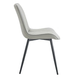 Dining Chairs Set Modern Upholstered PU Leather Gray - Furniture Home Direct