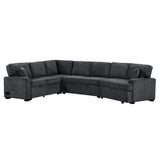 L-Shaped Sofa Sectional Sofa Couch Pull-Out Sofa Bed With Charging Devices And Cup Holders For Living Room - Furniture Home Direct