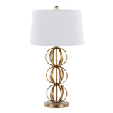 Linx - Contemporary Table Lamp (Set of 2) - Gold / White - Furniture Home Direct
