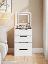 Vanity Desk with Flip Top Mirror and Drawers White - Furniture Home Direct