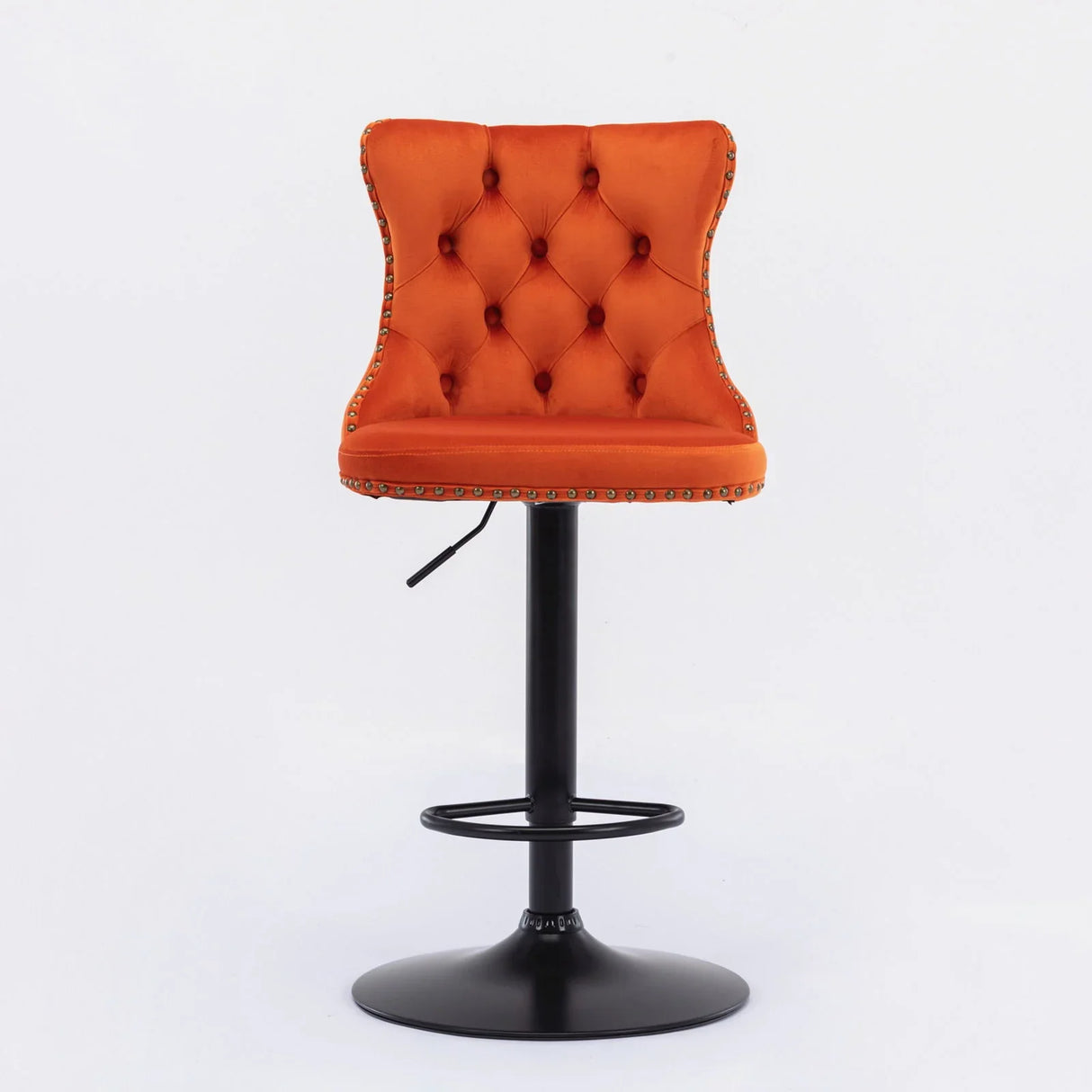 Swivel Velvet Barstools Adjusatble Seat Height, Modern Upholstered Bar Stools With Backs Comfortable Tufted For Home Pub And Kitchen Island (Set of 2) - Furniture Home Direct