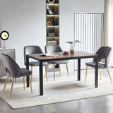 Velvet Dining Chairs With Metal Legs And Hollow Back Upholstered Dining Chairs - Furniture Home Direct