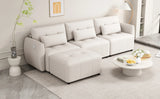 113.3 Modular Sectional With Ottoman And USB C Ports Beige - Furniture Home Direct