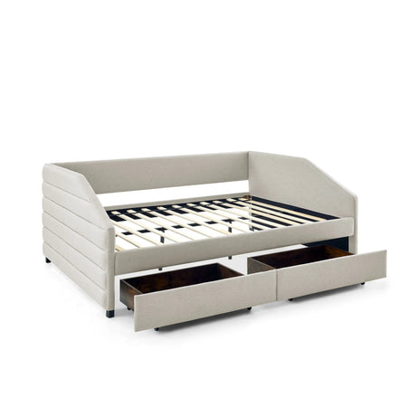 Elegant Daybed With Trundle Upholstered Tufted Sofa Bed - Furniture Home Direct