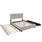 Trundle Pull Out Drawers Storage Upholstered Bed Modern Design No Box Spring Required - Furniture Home Direct