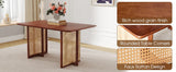 Dining Table Retro Solid Wood Rectangular Classic Walnut - Furniture Home Direct