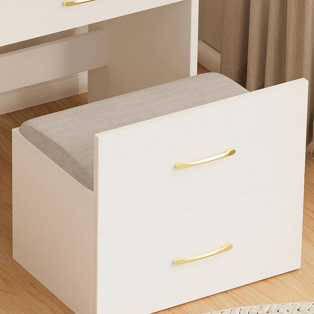 Vanity Desk With Mirror And 3 Drawers American Design White - Furniture Home Direct