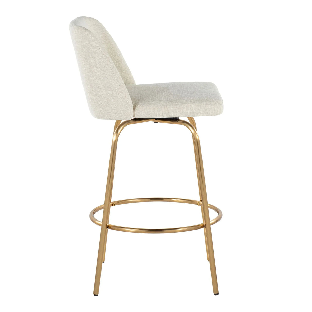 Toriano - Contemporary, Fixed Height Counter Stool With Swivel With Round Footrest (Set of 2) - Furniture Home Direct