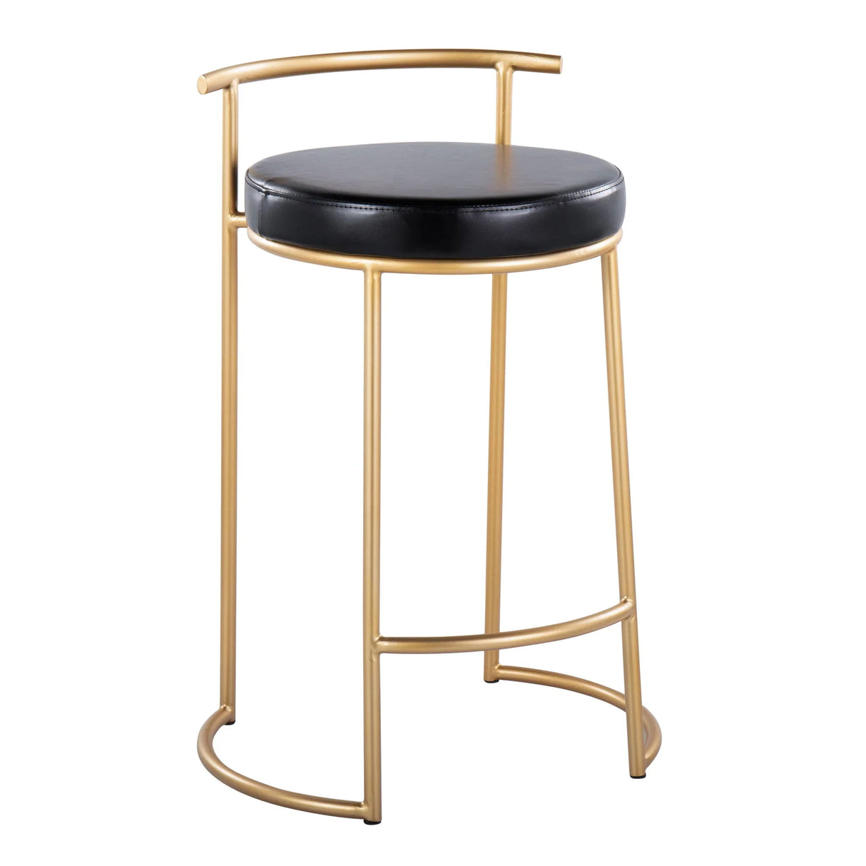 Fuji - Round Contemporary Fixed Height Counter Stool (Set of 2) - Furniture Home Direct