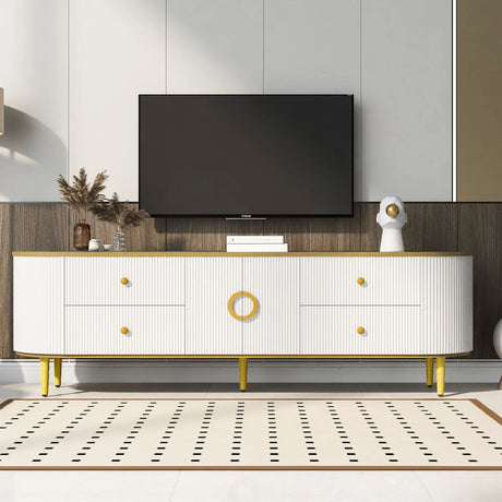 Modern TV Stand With 4 Drawers And 1 Cabinet - Furniture Home Direct