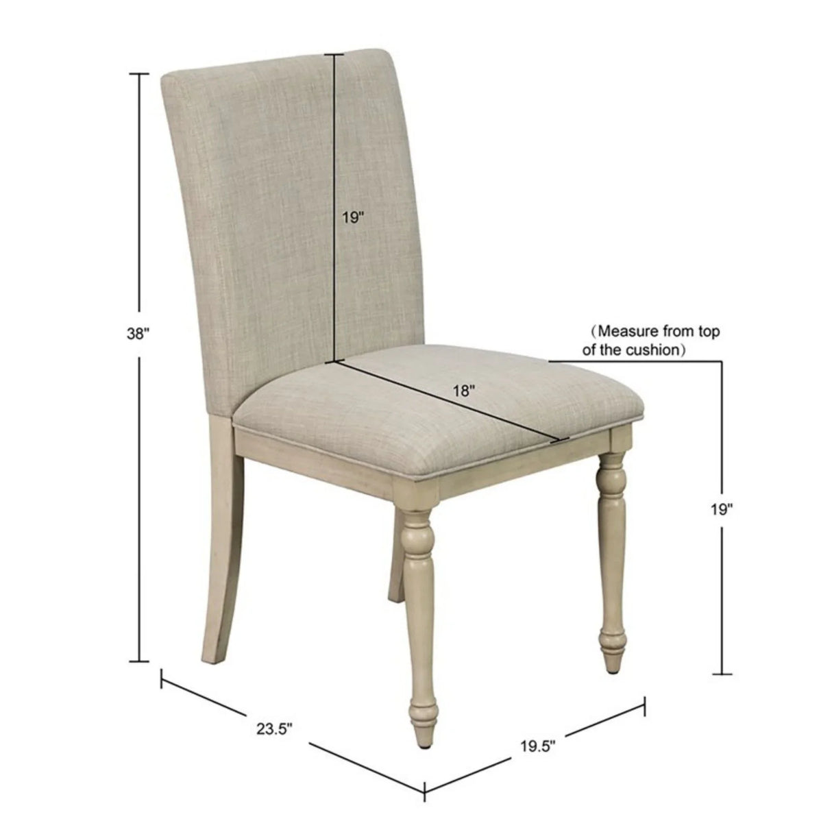 Fiona - Upholstered Dining Chair With Turned Legs (Set of 2) - Light Gray - Furniture Home Direct