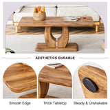 Coffee Table Set With Circular Arc Base And Wood Tone - Furniture Home Direct