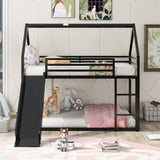Twin Over Twin House Bunk Bed With Ladder And Slide - Furniture Home Direct