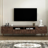 Mid Century TV Stand With 2 Drawers, Media Console Table For Tvs Up To 85'', Entertainment Center With Storage For Living Room - Dark Brown - Furniture Home Direct