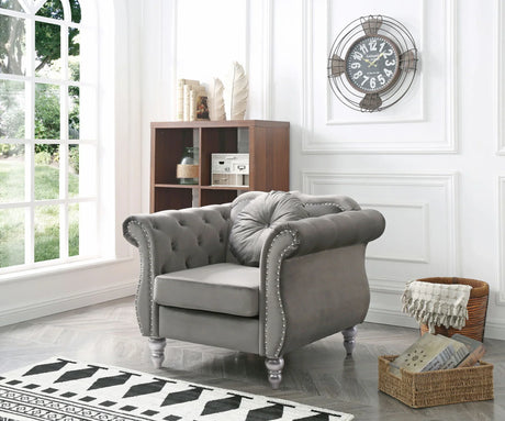 Chic Transitional Flared Arm Chair - Furniture Home Direct