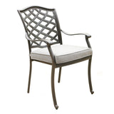 Outdoor Patio Aluminum Dining Arm Chair With Cushion (Set of 2) - Furniture Home Direct