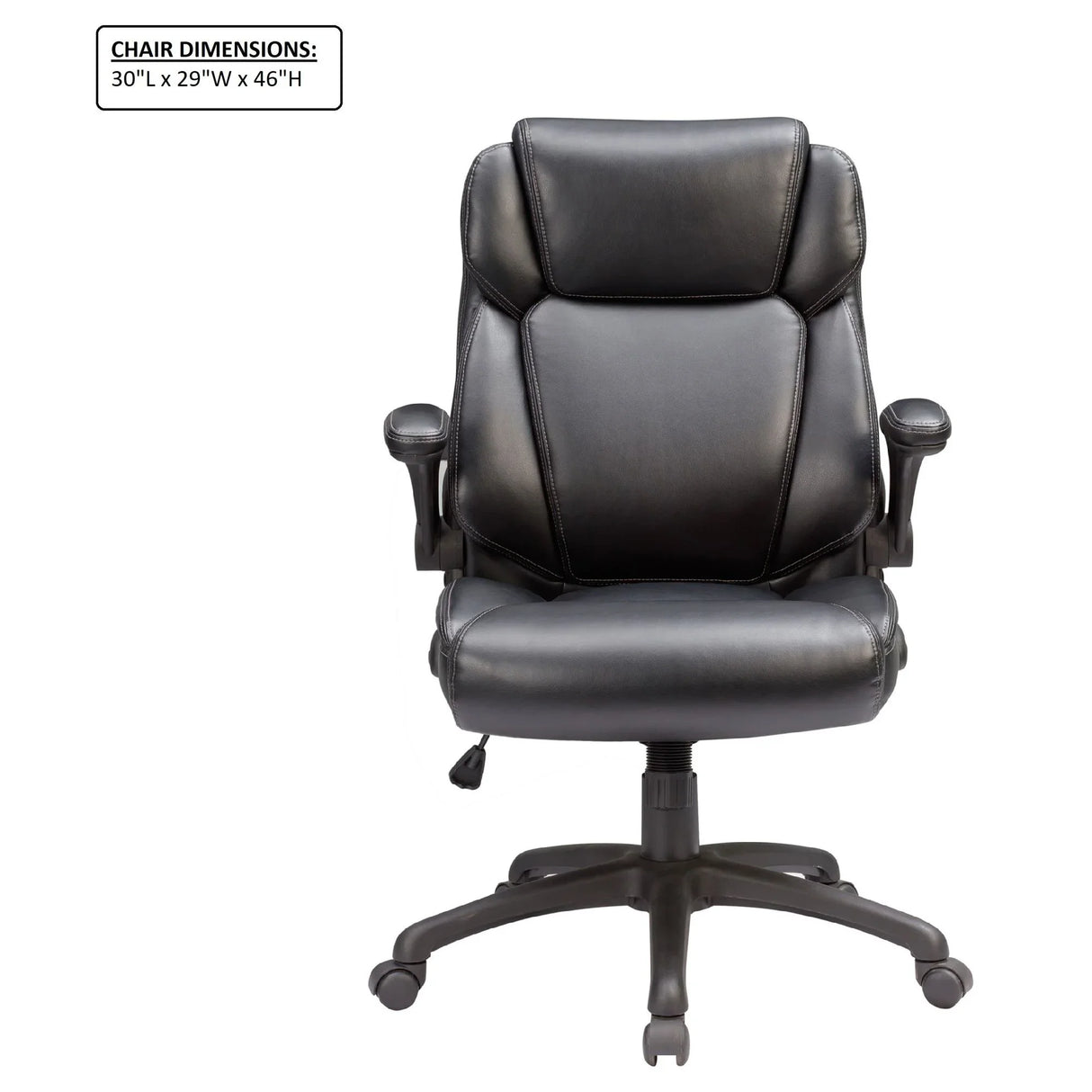 Modern Adjustable Office Chair Leather Upholstered Swivel Chair With Butterfly Mechanism Headrest - Gray - Furniture Home Direct