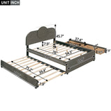 Platform Bed Upholstered With Storage Drawers Trundle Gray - Furniture Home Direct