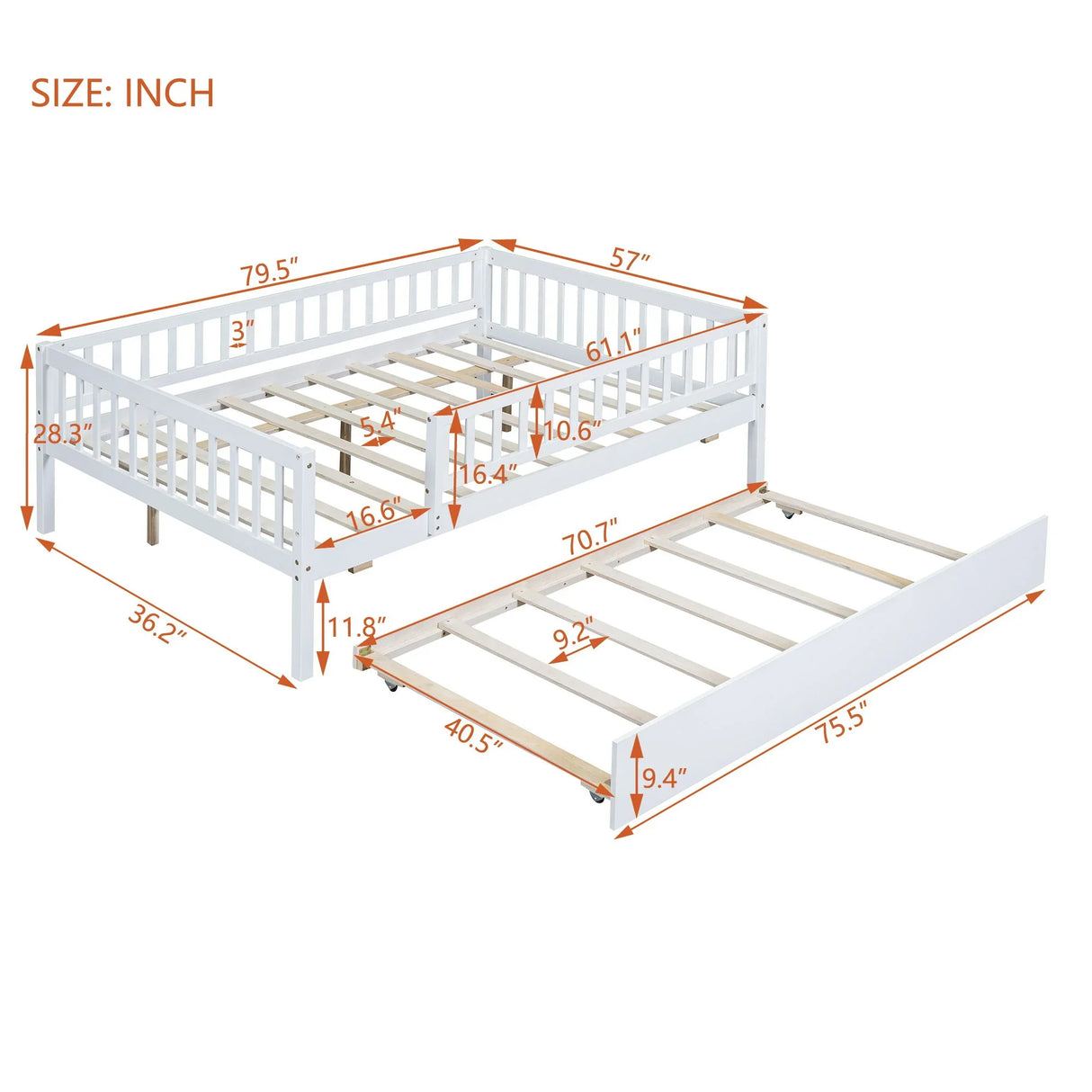 Multi Functional Wooden Daybed Bed - Furniture Home Direct