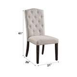 Gerardo - Linen Weathered Dining Chair (Set of 2) - Beige - Furniture Home Direct