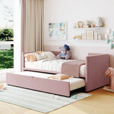 Twin Size Upholstered Daybed With Pop Up Trundle - Furniture Home Direct