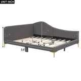 Upholstered Daybed With Headboard And Armrest, Support Legs - Furniture Home Direct