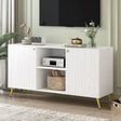 Modern TV Stand With Adjustable Shelf, Handles And Anti-Tip Device - Furniture Home Direct