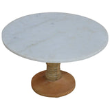 Cake Stand With Marble Top - Light Brown - Furniture Home Direct