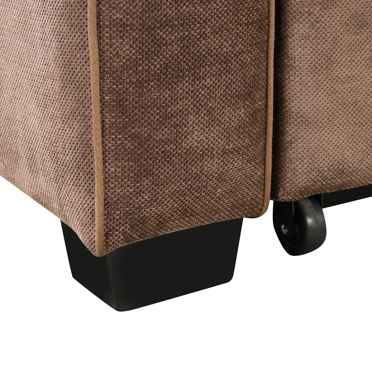 66.5" Upholstered Loveseat With Pull Out Bed, Two Throw Pillows, Dual USB Charging Port and Adjustable Backrest - Brown - Furniture Home Direct