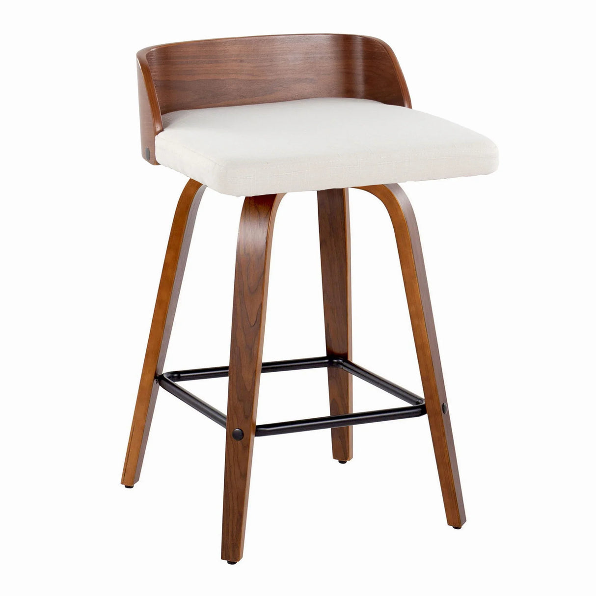 Maya - Mid Century Modern Fixed Height Counter StoolSwivel And Square Footrest (Set of 2) - Furniture Home Direct