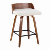 Maya - Mid Century Modern Fixed Height Counter StoolSwivel And Square Footrest (Set of 2) - Furniture Home Direct