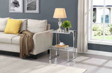 2 Tier Acrylic Glass End Table For Living Room - Furniture Home Direct