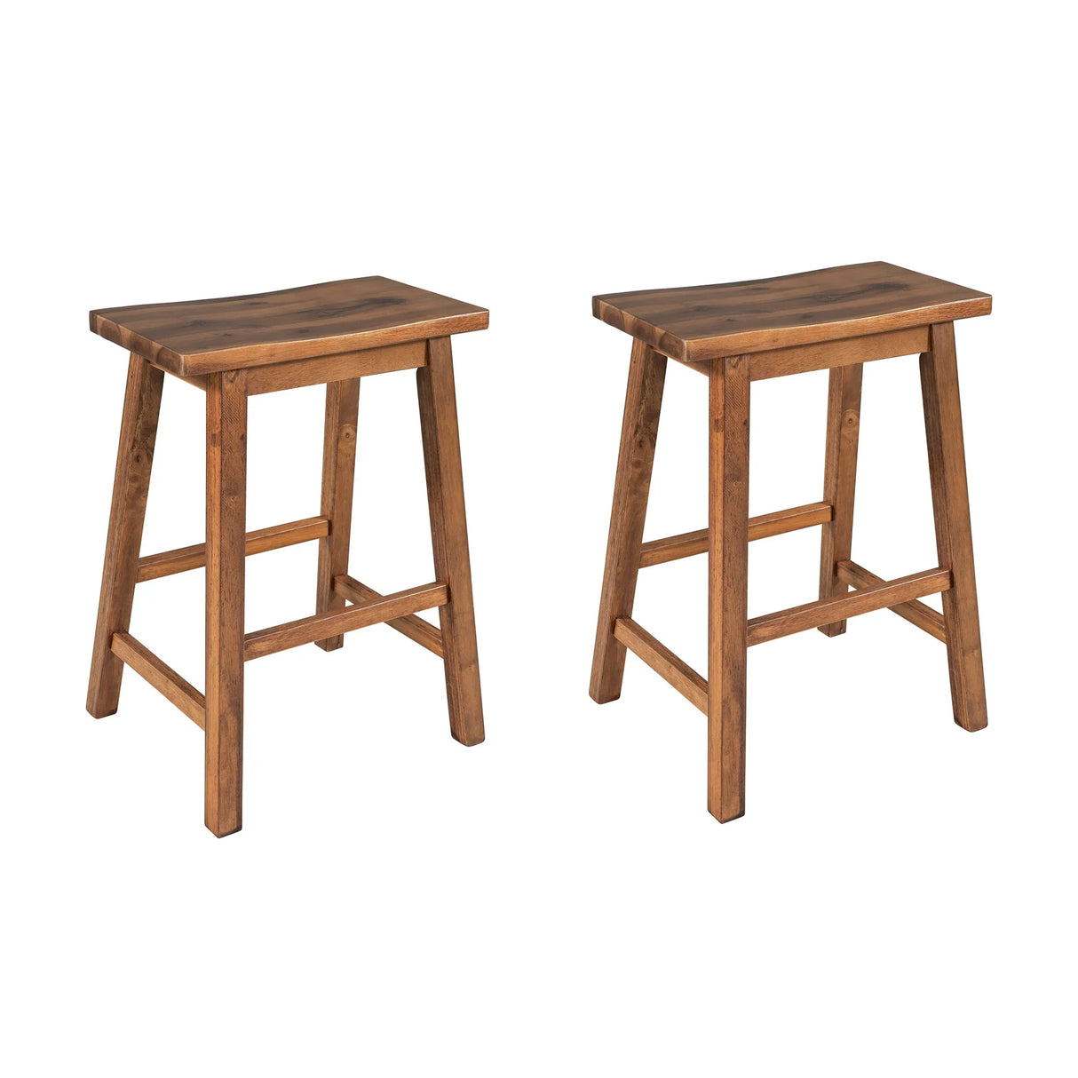 Kitchen Island Set With Stools 45 Inch Top Walnut Off White - Furniture Home Direct