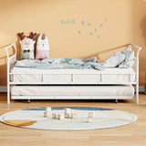 Metal Daybed With Curved Handle Design And Trundle - Furniture Home Direct