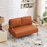 Small Sofa Seater Pet Friendly Fabric Upholstered Loveseat 2-Seater Couch With Removable Back Cushion And Metal Leg, Modern Couches For Small Spaces Living Room, Bedroom, Apartment - Furniture Home Direct