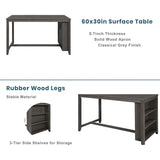 5 Pieces Counter Height Rustic Farmhouse Dining Room Wooden Bar Table Set With 2 Stools And 2 Chairs - Furniture Home Direct