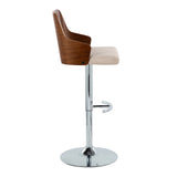 Ariana - Mid Century Modern Adjustable Barstool Stool With Swivel With Rounded T Footrest (Set of 2) - Furniture Home Direct