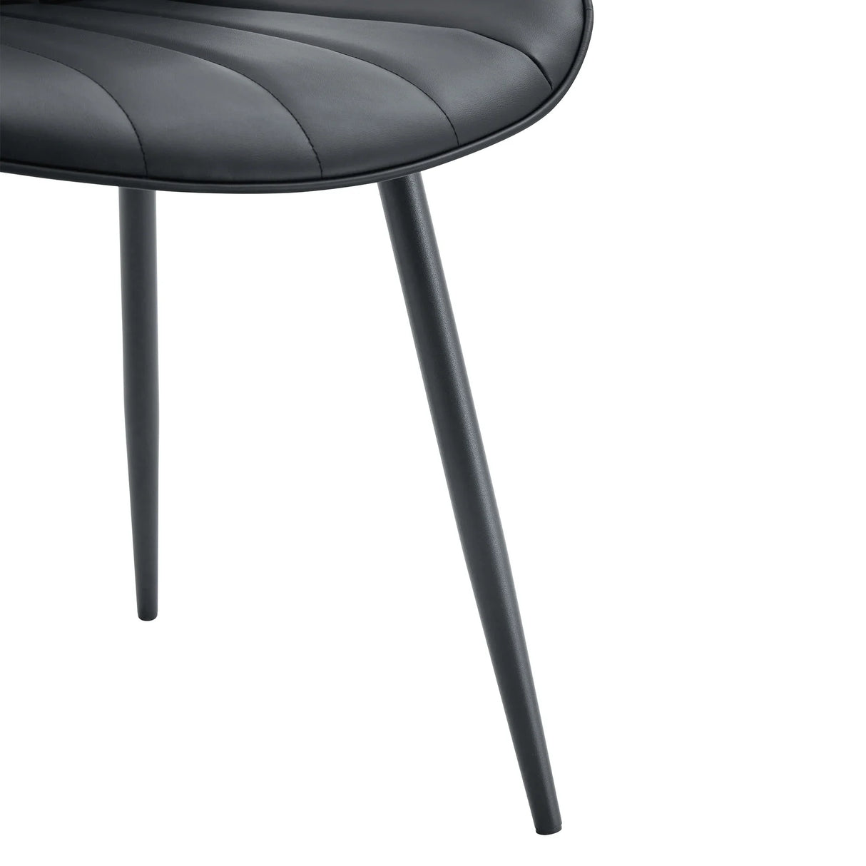 Dining Chairs With PU Leather Upholstery Metal Legs Black - Furniture Home Direct