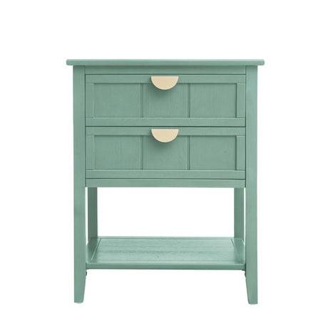 2 Drawer Side Table, American Style, End Table, Suitable For Bedroom, Living Room, Study - Furniture Home Direct