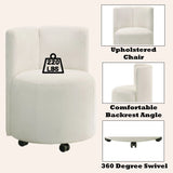 Blayde - Chenille Side Chair With Swivel (Set of 2) - White - Furniture Home Direct