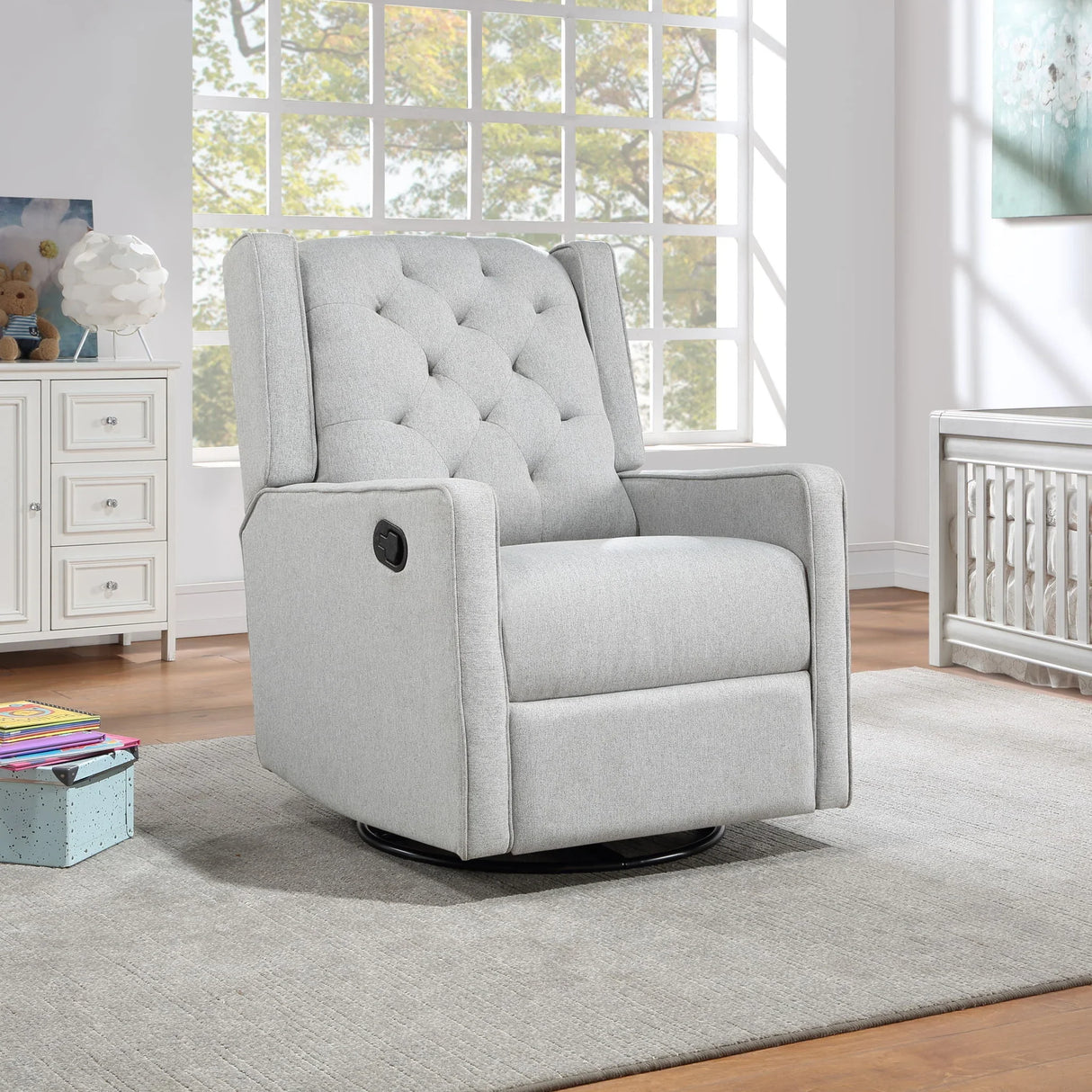 Milah - Gliding Swivel Recliner Tufted - Furniture Home Direct
