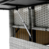 Outdoor Rattan Sectional With 2 Extendable Side Tables and Washable Covers - Furniture Home Direct