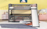 Low Bunk Bed With Slide, Fence And Ladder - Furniture Home Direct