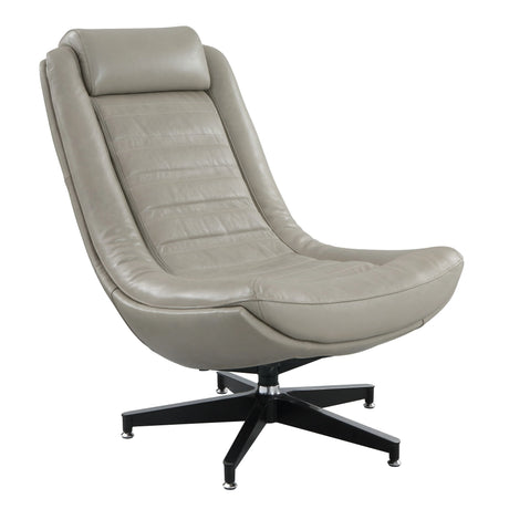 Piran - Top Grain Leather Accent Chair With Swivel - Twilight - Furniture Home Direct
